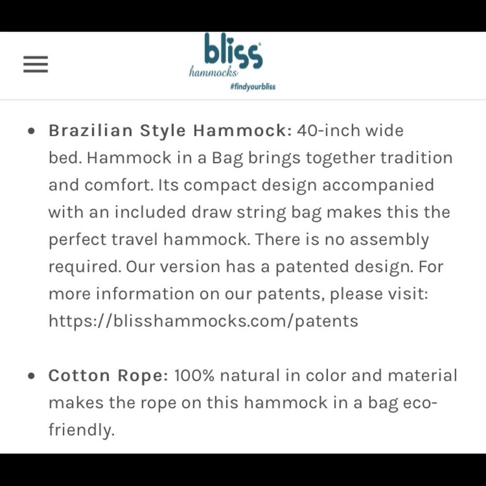🏝 NWT Bliss Eco-Friendly Hammock in a Bag - Picture 2 of 16